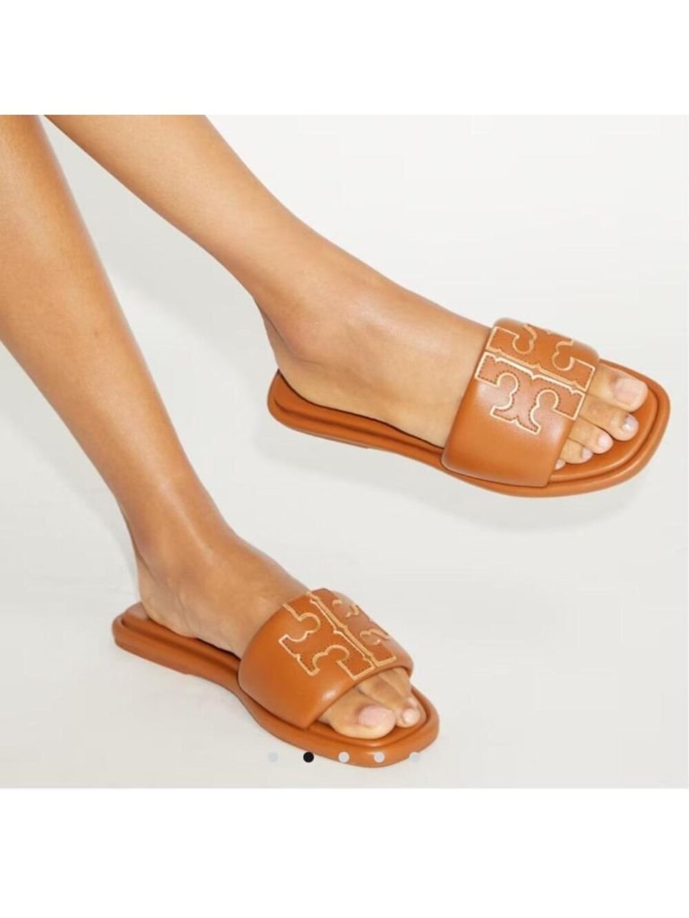 Tory Burch Ines Double T Sport Slide Yellow Size 9M Summer Beach Preppy Luxury - Picture 2 of 7